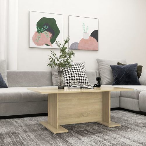 Table Basse Chêne Sonoma 103,5x60x40 Cm Bois Contreplaqué