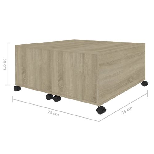 Table Basse Chêne Sonoma 75x75x38 Cm Bois Contreplaqué