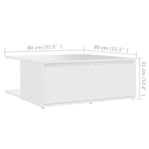 Table Basse Blanc 80x80x31 Cm Bois D'ingénierie