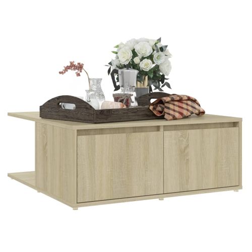 Table Basse Chêne Sonoma 80x80x31 Cm Bois Contreplaqué