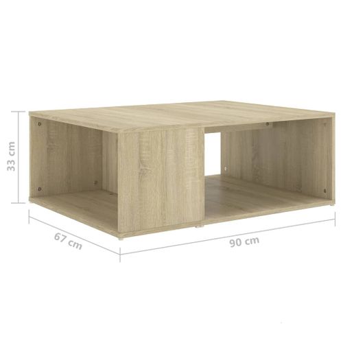 Table Basse Chêne Sonoma 90x67x33 Cm Bois Contreplaqué