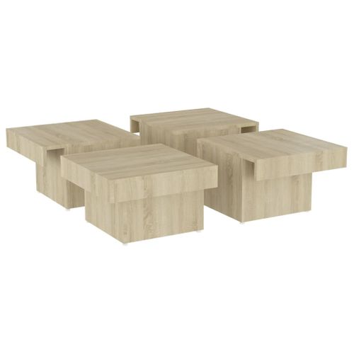 Table Basse Chêne Sonoma 90x90x28 Cm Bois Contreplaqué