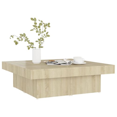 Table Basse Chêne Sonoma 90x90x28 Cm Bois Contreplaqué