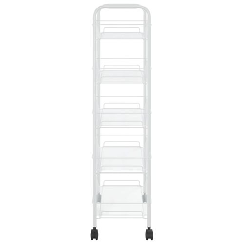 Chariot De Cuisine à 5 Niveaux Blanc 46x26x105 Cm Fer