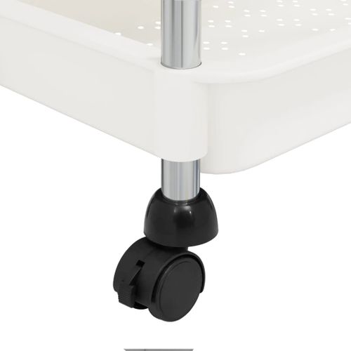 Chariot De Cuisine 5 Niveaux Blanc 42x29x128 Cm Fer Et Abs