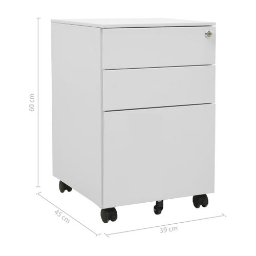 Classeur Mobile Gris Clair 39x45x60 Cm Acier