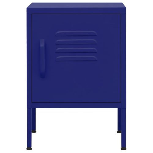 Table De Chevet Bleu Marine 35x35x51 Cm Acier