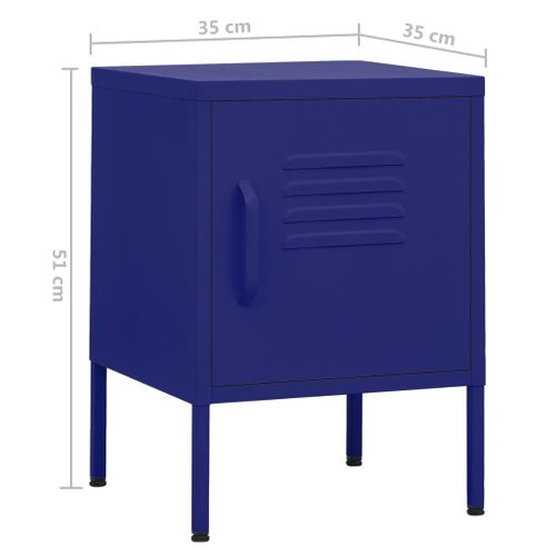 Table De Chevet Bleu Marine 35x35x51 Cm Acier