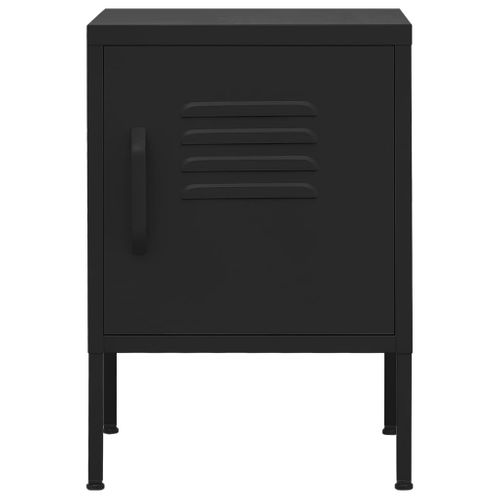 Table De Chevet Noir 35x35x51 Cm Acier