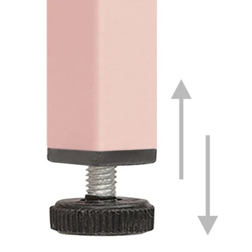 Table De Chevet Rose 35x35x51 Cm Acier