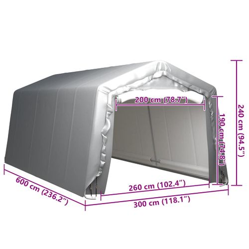 Tente De Rangement 300x600 Cm Acier Gris