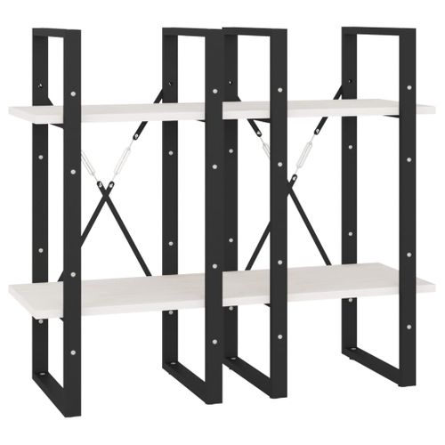 Bibliothèque à 4 Niveaux Blanc 40x30x140 Cm Bois De Pin Massif