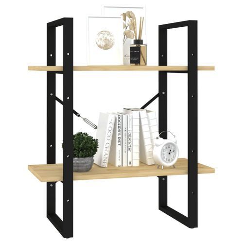 Bibliothèque à 2 Niveaux 60x30x70 Cm Bois De Pin Massif