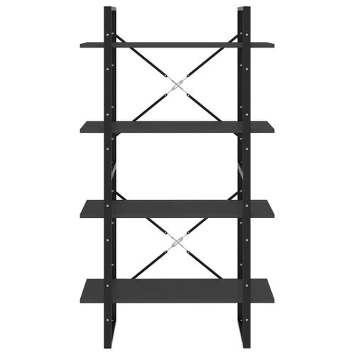 Bibliothèque à 4 Niveaux Gris 80x30x140 Cm Bois Contreplaqué