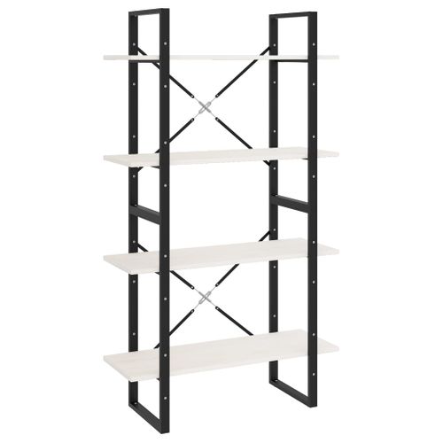 Bibliothèque à 4 Niveaux Blanc 80x30x140 Cm Bois De Pin Massif