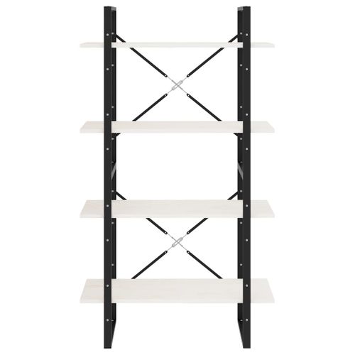 Bibliothèque à 4 Niveaux Blanc 80x30x140 Cm Bois De Pin Massif