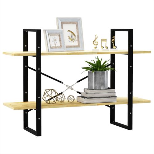 Bibliothèque à 2 Niveaux 100x30x70 Cm Bois De Pin Massif