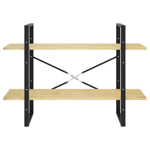 Bibliothèque à 2 Niveaux 100x30x70 Cm Bois De Pin Massif