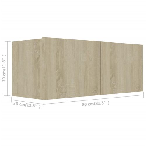 Ensemble De Meuble TV 2 Pièces Chêne Sonoma Aggloméré