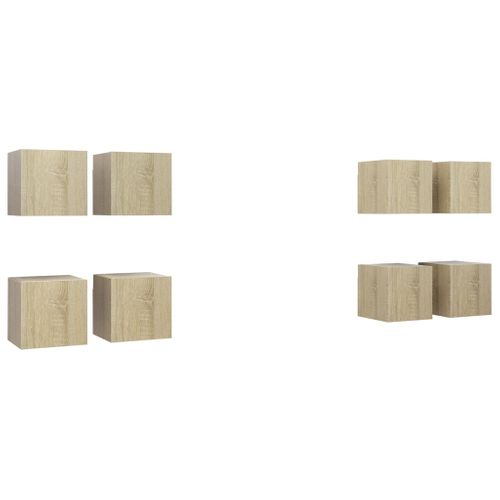 Meubles TV Muraux 8 Pièces Chêne Sonoma 30,5x30x30 Cm