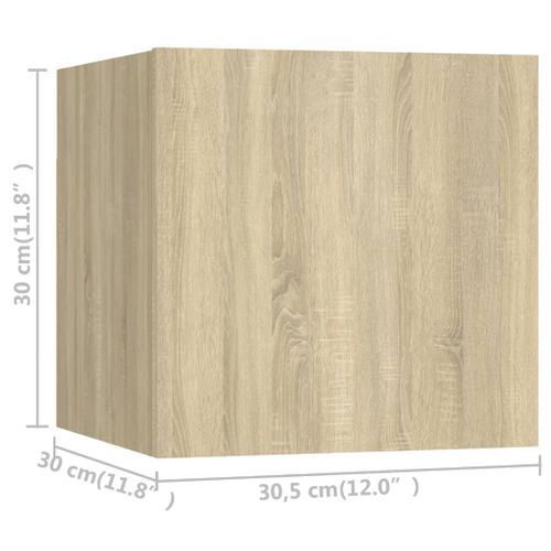 Meubles TV Muraux 8 Pièces Chêne Sonoma 30,5x30x30 Cm