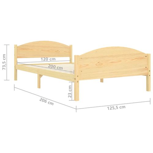 Cadre De Lit Sans Matelas Bois De Pin Massif 120x200 Cm