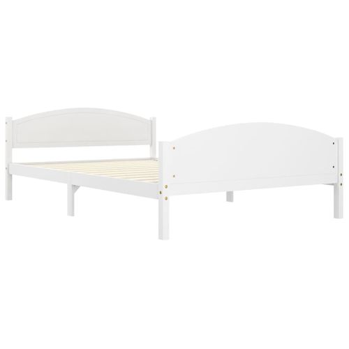 Cadre De Lit Sans Matelas Blanc Bois De Pin Massif 160x200 Cm