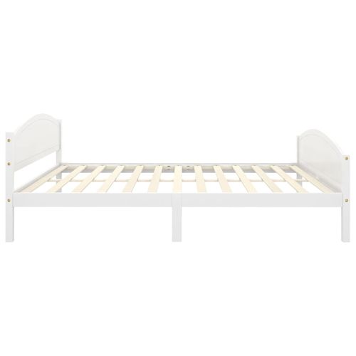 Cadre De Lit Sans Matelas Blanc Bois De Pin Massif 160x200 Cm