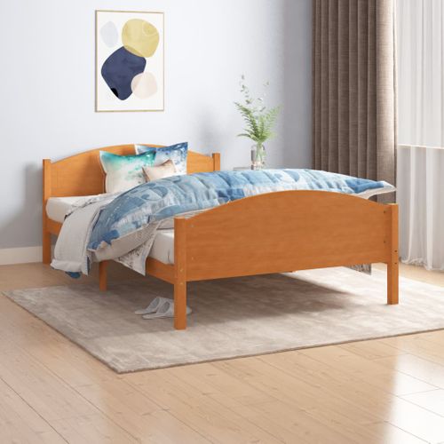 Cadre De Lit Sans Matelas Marron Miel Pin Massif 120x200 Cm