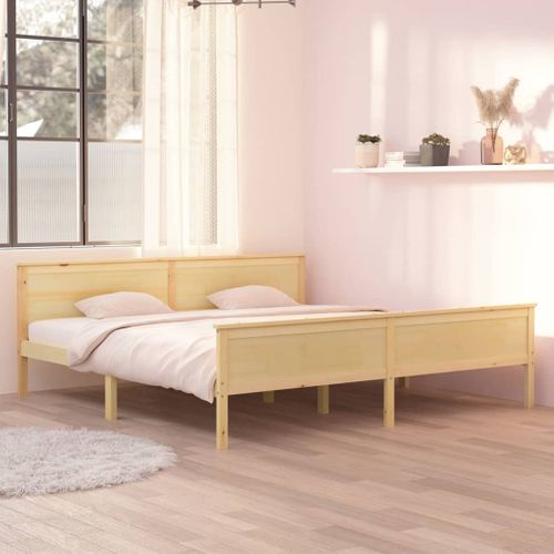 Cadre De Lit Sans Matelas Bois Massif De Pin 200x200 Cm