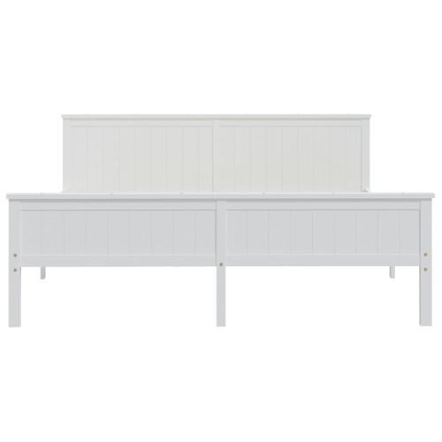 Cadre De Lit Sans Matelas Blanc Bois Massif De Pin 200x200 Cm