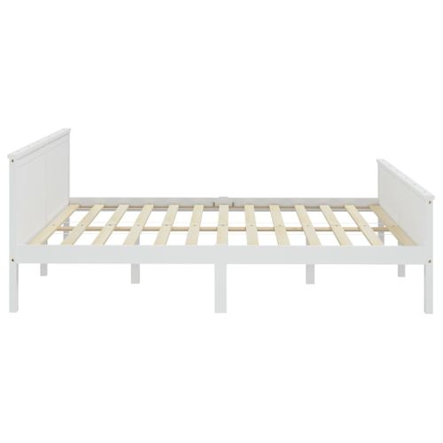 Cadre De Lit Sans Matelas Blanc Bois Massif De Pin 200x200 Cm
