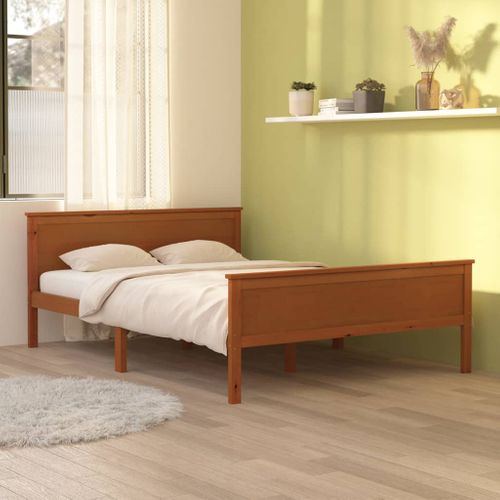 Cadre De Lit Sans Matelas Marron Miel Pin Massif 160x200 Cm