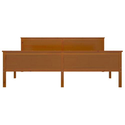 Cadre De Lit Sans Matelas Marron Miel Bois Massif Pin 180x200cm