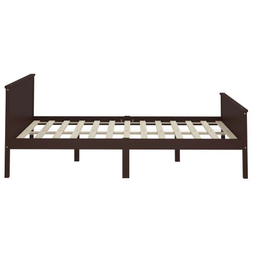 Cadre De Lit Sans Matelas Marron Foncé Pin Massif 120x200 Cm