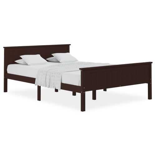 Cadre De Lit Sans Matelas Marron Foncé Pin Massif 120x200 Cm