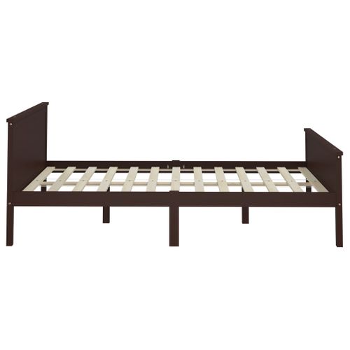 Cadre De Lit Sans Matelas Marron Foncé Pin Massif 160x200 Cm