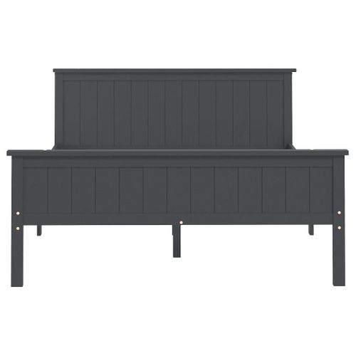 Cadre De Lit Sans Matelas Bois Massif De Pin Gris 160x200 Cm
