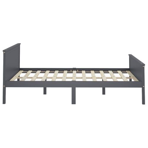 Cadre De Lit Sans Matelas Bois Massif De Pin Gris 160x200 Cm
