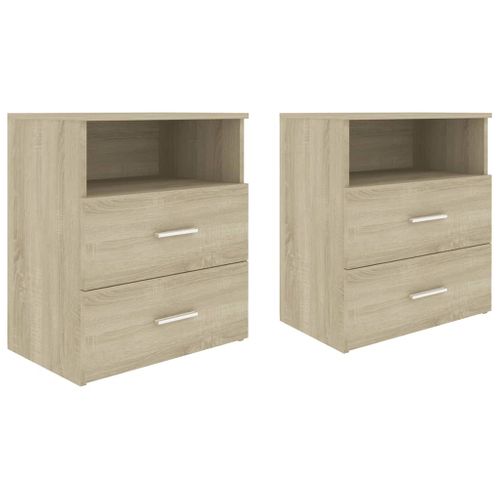Tables De Chevet 2 Pièces Chêne Sonoma 50x32x60 Cm