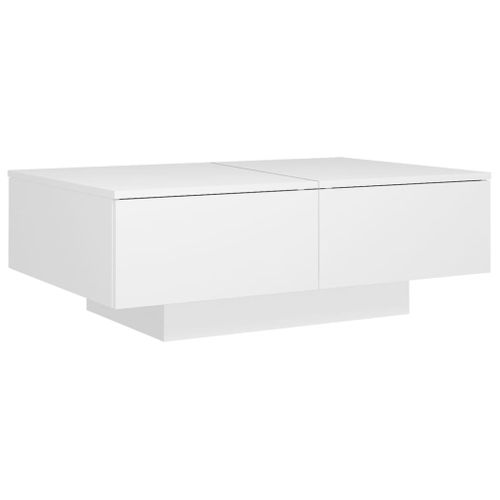 Table Basse Blanc 90x60x31 Cm Aggloméré