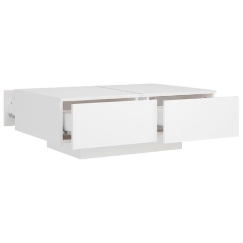 Table Basse Blanc 90x60x31 Cm Aggloméré