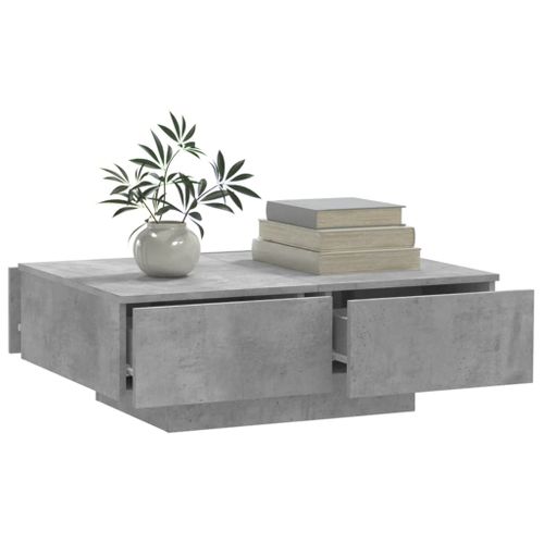 Table Basse Rectangulaire Gris Béton 90x60x31 Cm Bois D'ingénierie Table D'appoint Salon