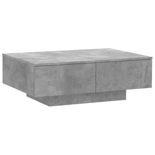 Table Basse Rectangulaire Gris Béton 90x60x31 Cm Bois D'ingénierie Table D'appoint Salon