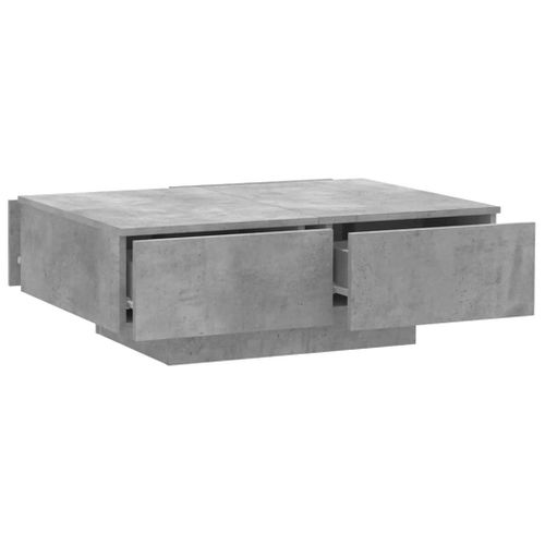 Table Basse Rectangulaire Gris Béton 90x60x31 Cm Bois D'ingénierie Table D'appoint Salon
