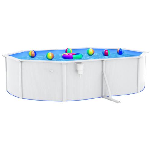 Piscine Ovale Avec Parois En Acier 490x360x120 Cm Blanc