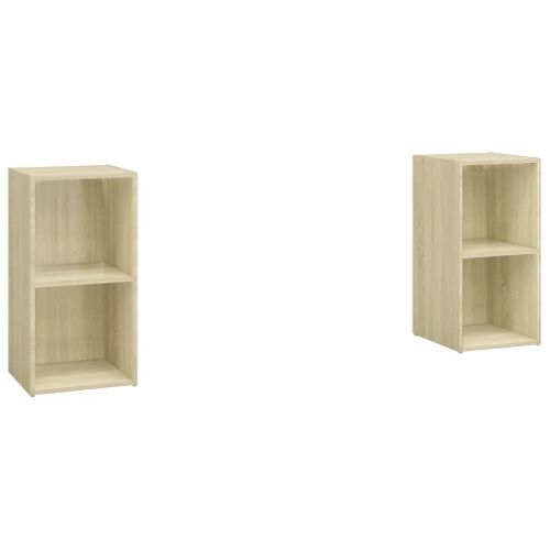 Meubles TV 2 Pièces Chêne Sonoma 72x35x36,5 Cm Bois Contreplaqué