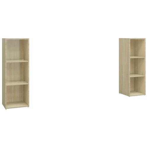 Meubles TV 2 Pièces Chêne Sonoma 107x35x37 Cm Bois Contreplaqué
