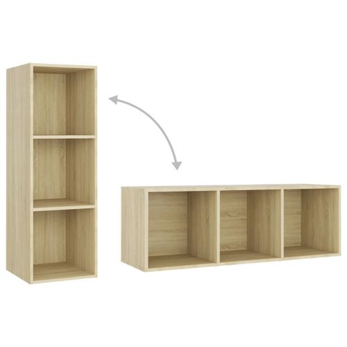 Meubles TV 2 Pièces Chêne Sonoma 107x35x37 Cm Bois Contreplaqué