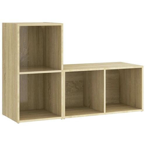 Meubles TV 2 Pièces Chêne Sonoma 72x35x36,5 Cm Bois Contreplaqué